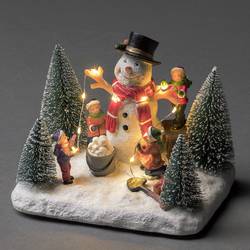 LED obraz krajiny sněhulák Konstsmide LED Szenerie "Schneemann mit Kindern" 4202-000