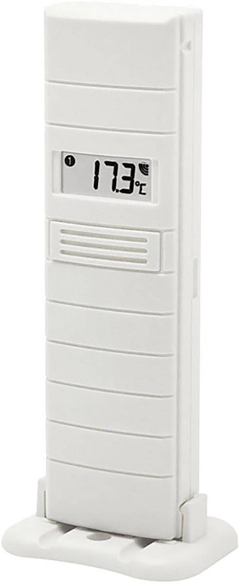Bílý digitální teploměr ukazuje teplotu 17,3°C.