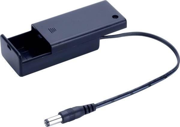 TRU COMPONENTS SBH-9VAS+DC PLUG bateriový držák 1x 9 V zástrčka jack