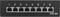 Černý síťový switch s osmi ethernetovými porty, číslovanými od 1 do 8. Označení dole vpravo: 'CAT.6A'.