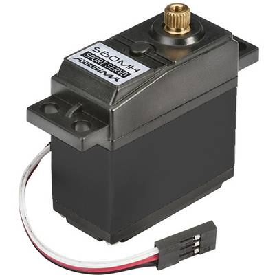 Černý servo motor modelu 'S615' s kabelem a konektorem. Používán pro přesné pohyby ve studiových modelech a dálkově ovládaných vozidlech.
