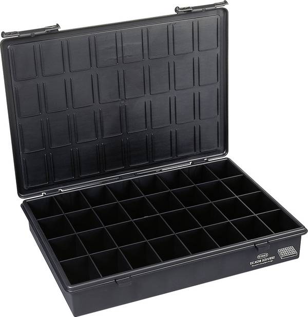 ESD raaco 104173 krabička na malé součástky (d x š x v) 338 x 260 x 57 mm přihrádek: 32 pevné rozčlenění Obsah 1 ks