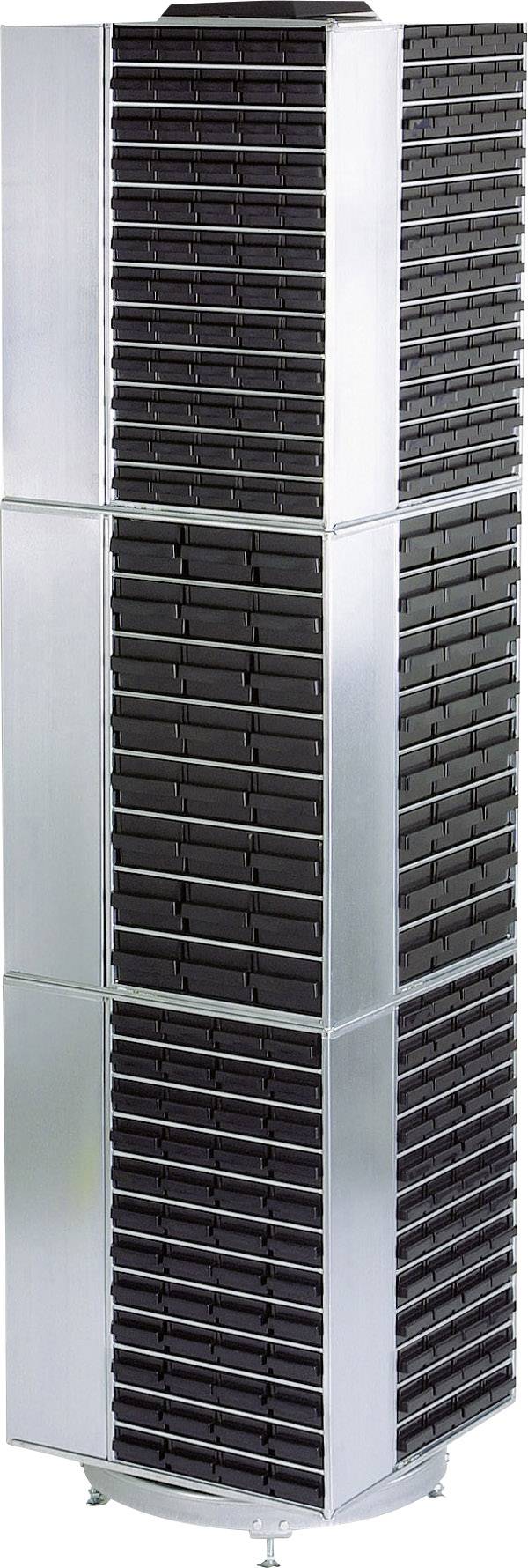 ESD raaco 102568 otočná věž ESD pro ocelové zásobníky  (š x v x h) 680 x 1760 x 680 mm přihrádek: 12 vč. zemnicího kabelu  Obsah 1 ks