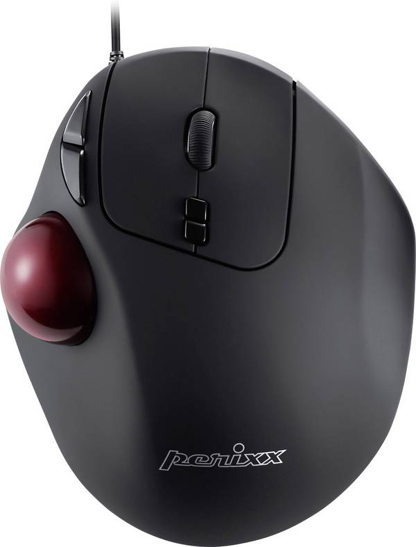 Perixx PERIMICE-517 D laserová Trackball, přenos USB, 7 tlačítko, 400 dpi, 1000 dpi, černá