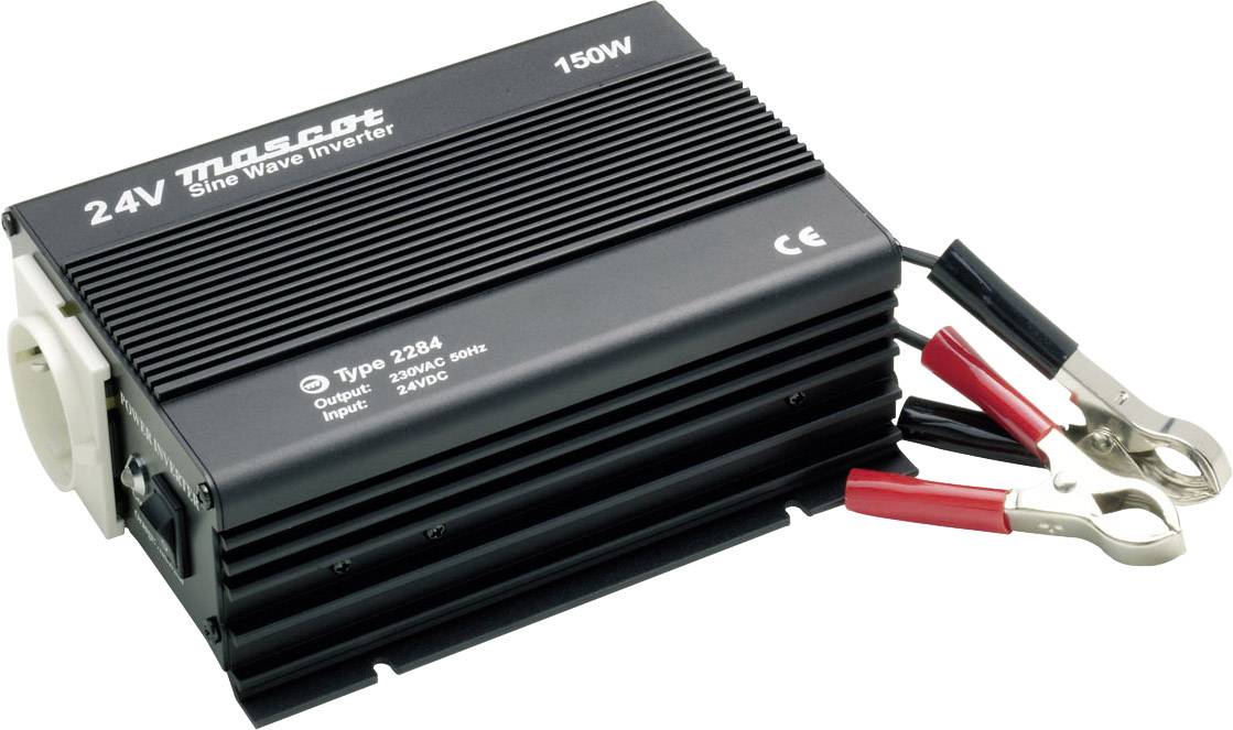 Sinusový měnič 24V von Mascot, typ 2284, 150W, s připojovacími svorkami.