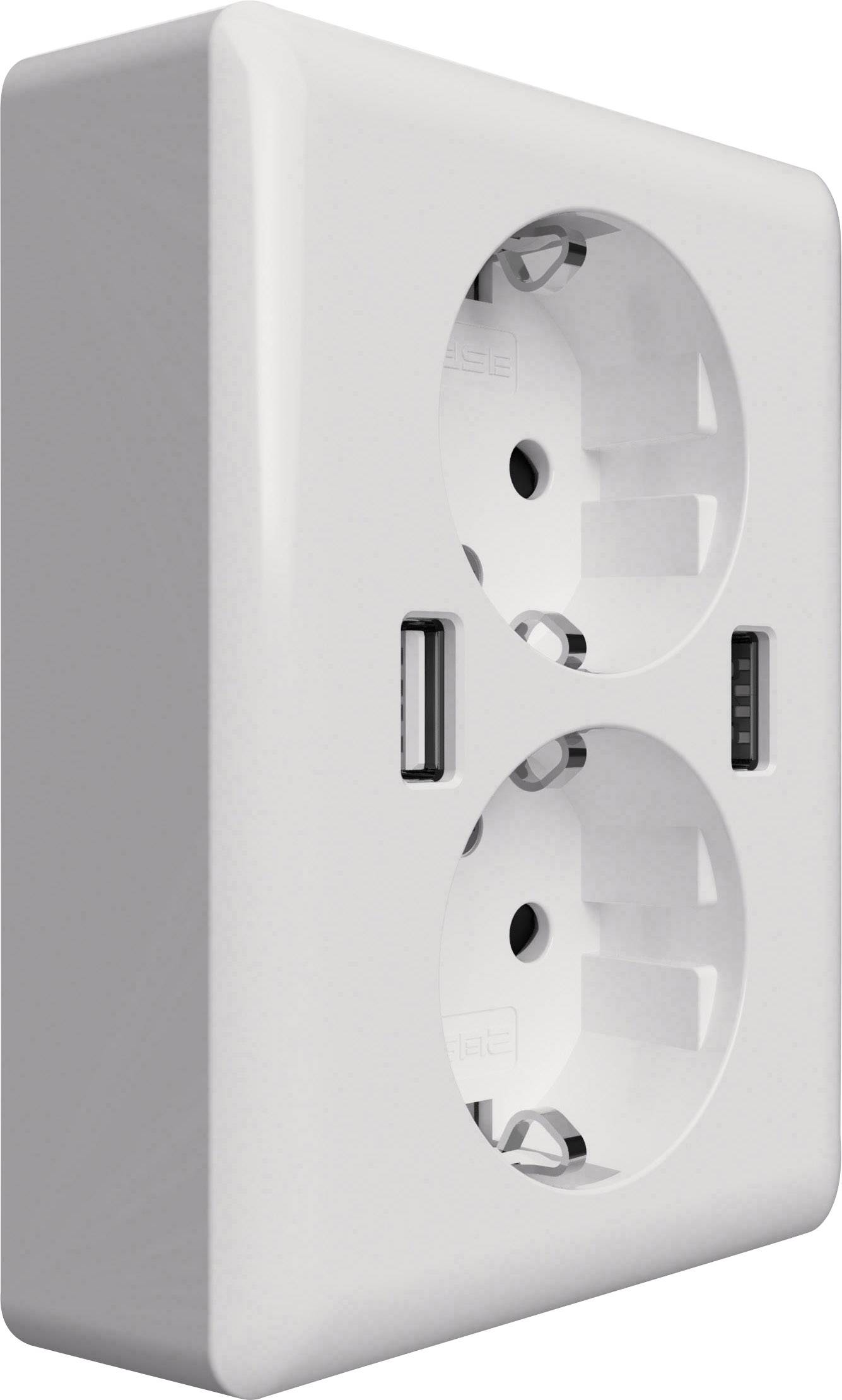 Zasuvka Do Zdi 2usb 2u 449238 S Usb Ip20 Bila 2nasobny Conrad Cz