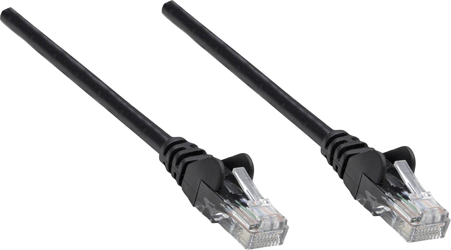 Intellinet 739917 RJ45 síťové kabely, propojovací kabely CAT 6 U/UTP 0.25 m černá s ochranou 1 ks