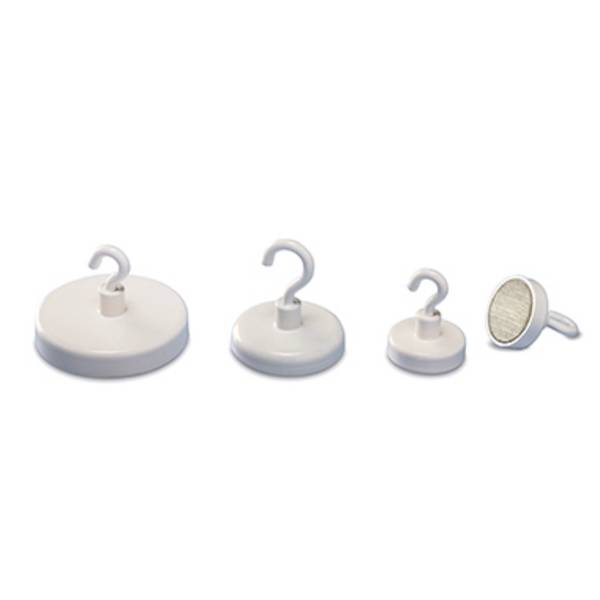 magnetoplan magnet s háčkem 52625 (Ø) 25 mm kulatý, s hákem bílá 1 ks 52625