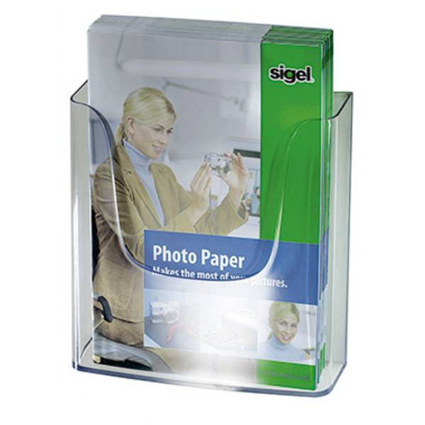 Sigel  LH115 držák prospektů  čiré sklo  Počet přihrádek 1 1 ks (š x v x h) 240 x 250 x 55 mm