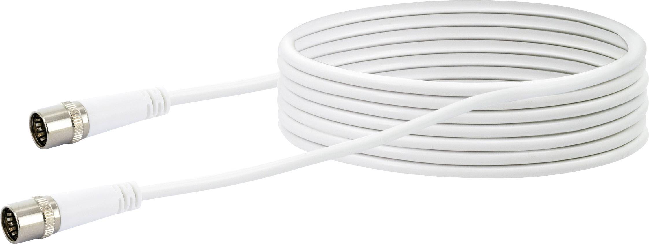 Schwaiger antény, SAT kabel [1x F rychlozástrčka - 1x F rychlozástrčka] 7.50 m 10 dB čtyřžilový stíněný bílá