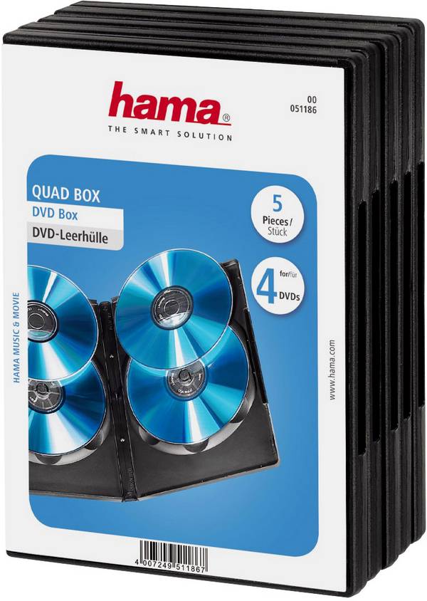Hama obal na DVD 00051186 4 CD/DVD/Blu-ray černá polypropylen 5 ks