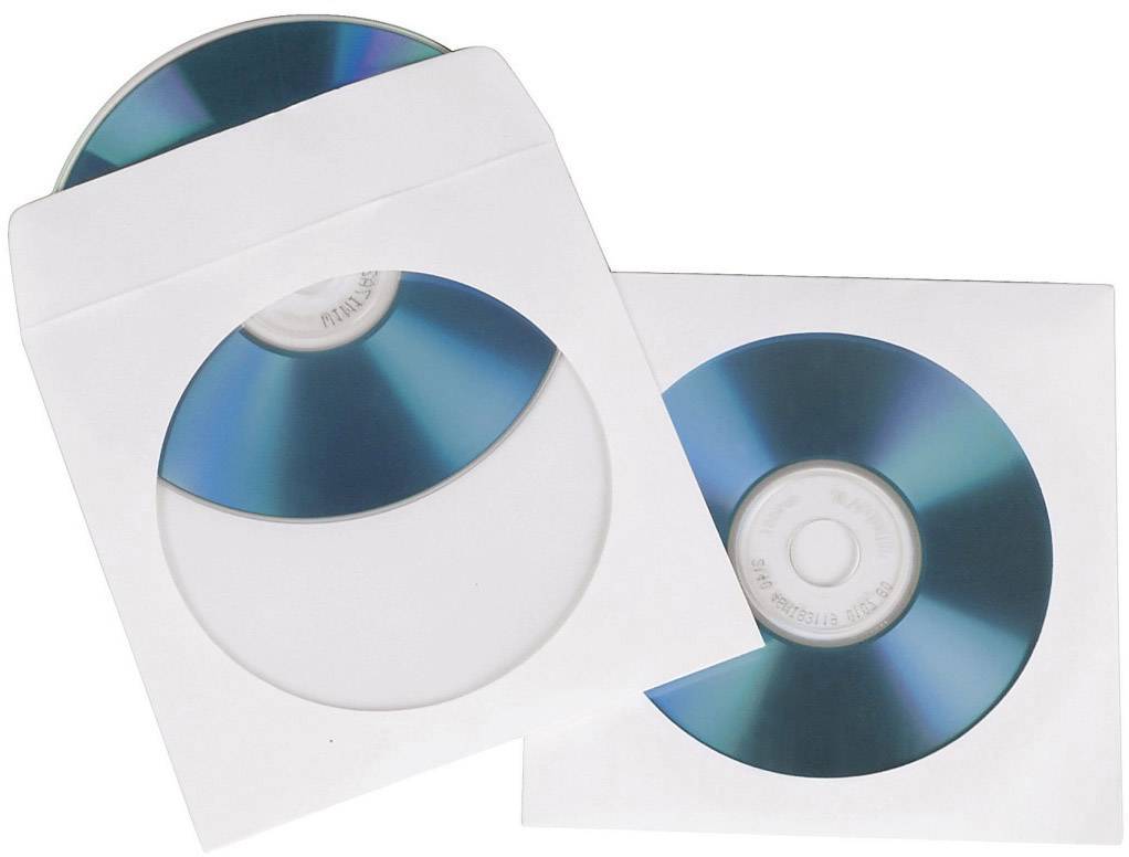 Dvě CD v bílých obalech, přičemž jedno z nich je částečně vytaženo z obalu.