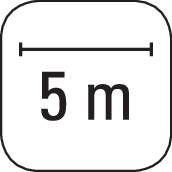 Štít ukazuje vzdálenost 5 m.