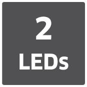 Obrázek zobrazuje šedý čtverec s černým nápisem '2 LED'.