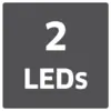 Obrázek zobrazuje šedý čtverec s černým nápisem '2 LED'.