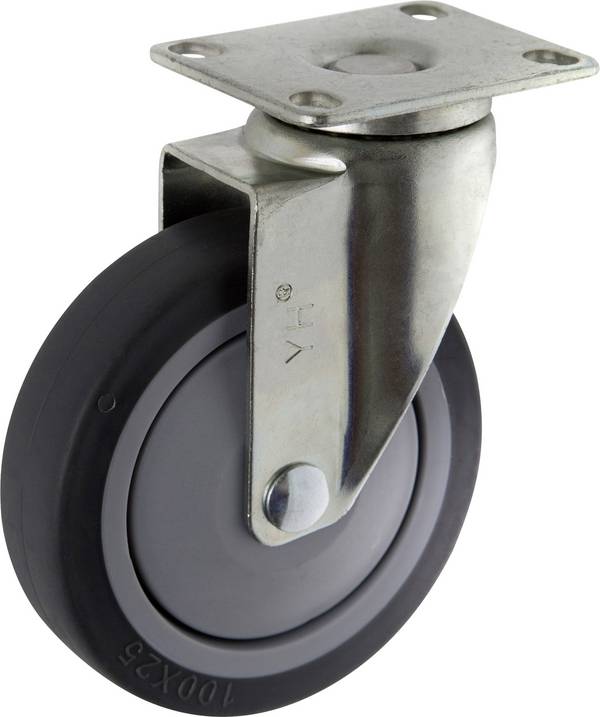 TOOLCRAFT TO-5137917 Otočné kolečko TPR 100 mm s konstrukční deskou  nosnost (max.): 65 kg