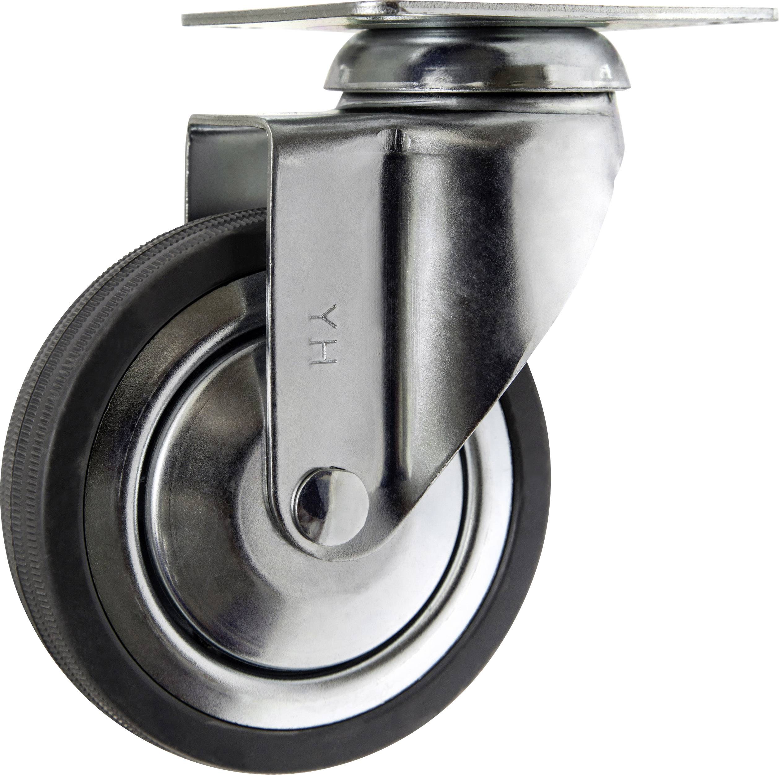 TOOLCRAFT TO-5137926 Otočné kolečko s konstrukční deskou 100 mm, gumové nosnost (max.): 80 kg-0
