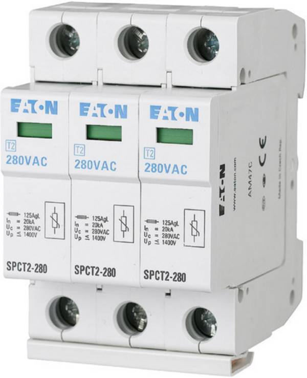 Eaton 167595 SPCT2-280/3 svodič pro přepěťovou ochranu  Přepětová ochrana pro: rozvodná skříň 20 kA  1 ks