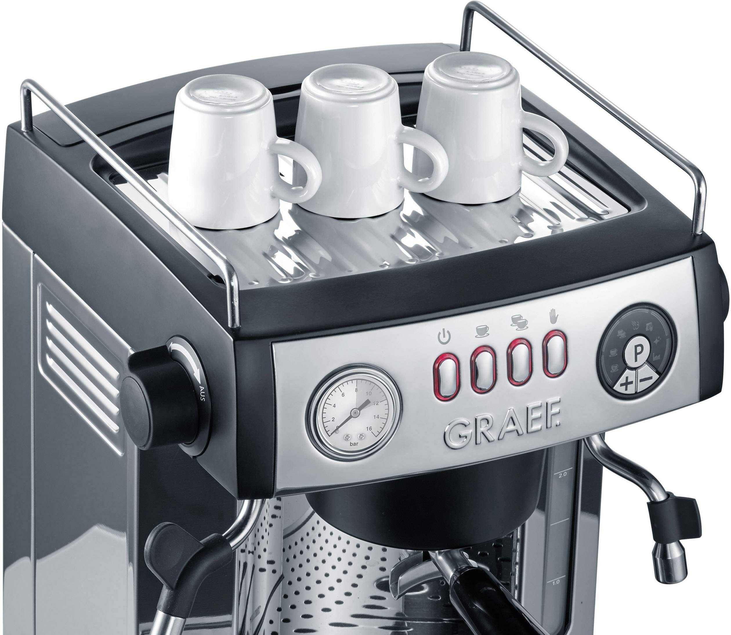 Graef ES902EU pákový kávovar nerezová ocel, černá 2515 W s tryskou pro napěnění mléka-6