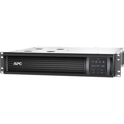 Nepřerušitelný zdroj napájení (UPS) značky APC, model Smart-UPS 1000. Zařízení v rackovém provedení, výkonový ukazatel viditelný.
