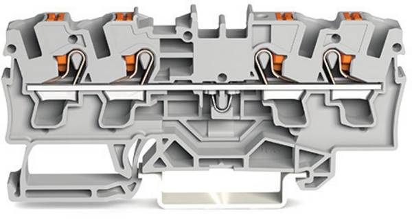 WAGO 2204-1401 průchodková svorka 6.20 mm pružinové připojení   šedá 50 ks