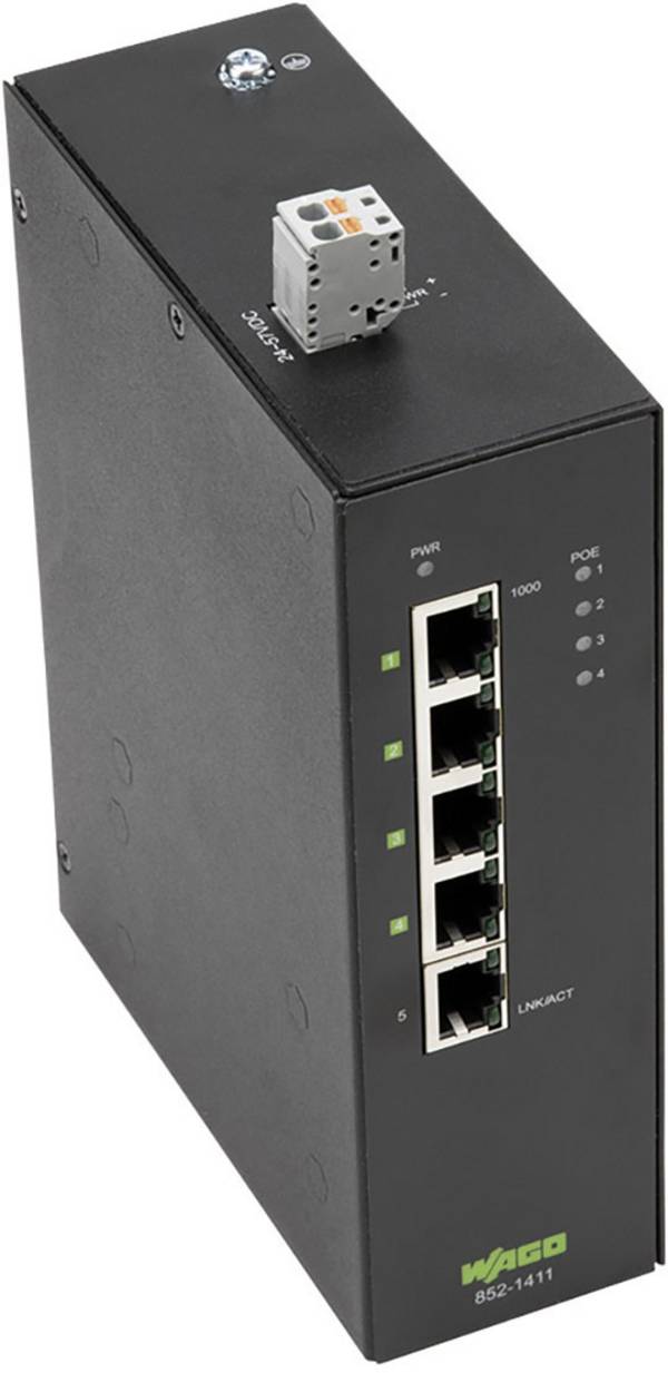 WAGO 852-1411 852-1411 průmyslový ethernetový switch  10 / 100 / 1000 MBit/s funkce PoE