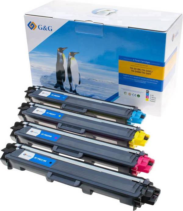 G&G Toner náhradní Brother TN-241BK, TN-245C, TN-245M, TN-245Y kompatibilní kombinované balení černá, purppurová, azurová, žlutá 2500 Seiten  15016