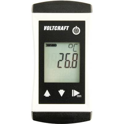 Digitální teploměr s displejem zobrazujícím '26,8 °C'. Nahoře je nápis 'Voltcraft'.