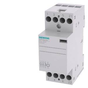 Bílé elektromagnetické časové relé značky Siemens, model 3RT5031. Zobrazuje svorky a symboly pro řízení elektrických obvodů.