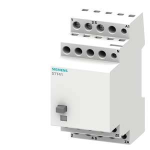 Bílý elektrický přístroj se siemens logem, model STT41. Má několik připojovacích míst pro vodiče nahoře a dole.