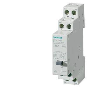 Siemens spínací hodiny s číslem modelu 5TT4 1320, vhodné pro 16AX, 250V. Jsou vybaveny šroubovými svorkami a používají se především v elektrických obvodech.