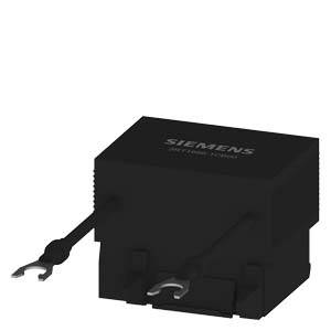 Černá elektronická součástka s nápisem 'Siemens'. Má dva konektory a je vhodná pro elektrické obvody.