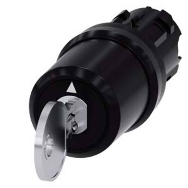 Siemens  3SU10005BL410AA0  3SU1000-5BL41-0AA0  klíčový spínač      1x zap/vyp/zap  2 x 45 °  IP66, IP67, IP69 / IP69K  1 ks