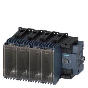 Čtyřpólový jistič v perspektivním bočním pohledu, vhodný pro elektrické instalace k ochraně před nadproudem a zkratem.