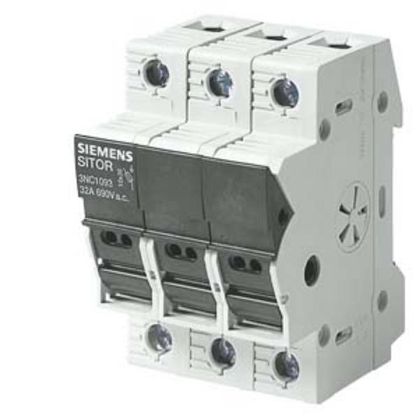 Siemens 3NC1093 výkonový odpínač pojistky Vhodné pro (pojistky) pojistky 10,3 x 38 mm 3pólový 32 A 690 V/AC 4 ks
