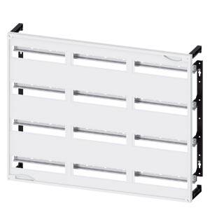 Bílý kovový rám s několika horizontálními štěrbinami, vhodný pro průmyslové nebo technické aplikace.