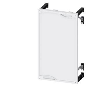 Bílý, obdélníkový ovládací panel namontovaný vertikálně, s černými úchyty po stranách, pravděpodobně určený pro technická zařízení.