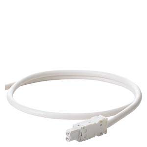 Bílý flexibilní kabel s obdélníkovým konektorem na konci před neutrálním pozadím.