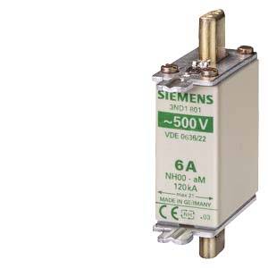 Pojistka od Siemensu s označením '500V, 6A' a číslem modelu '3ND1 001'.