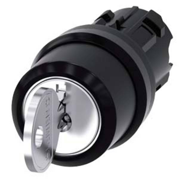 Siemens  3SU10004BL410AA0  3SU1000-4BL41-0AA0  klíčový spínač      1x zap/vyp/zap  2 x 45 °  IP66, IP67, IP69 / IP69K  1 ks