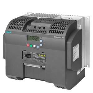Elektronický frekvenční měnič s digitálním displejem a větracími mřížkami. Zařízení pro řízení elektromotorů.
