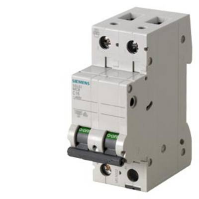 Šedý jistič Siemens se dvěma přepínači, vhodný pro 16 ampérů, určený pro elektrické rozvody.