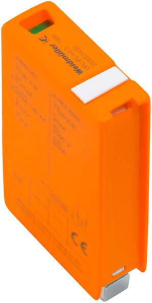 Oranžové elektronické zařízení s označením CE a čísly modelů na povrchu, používané v průmyslových aplikacích.