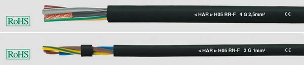 HELU 35009-1000 kabel s gumovou izolací H05RR-F 4 G 0.75 mm² černá 1000 m