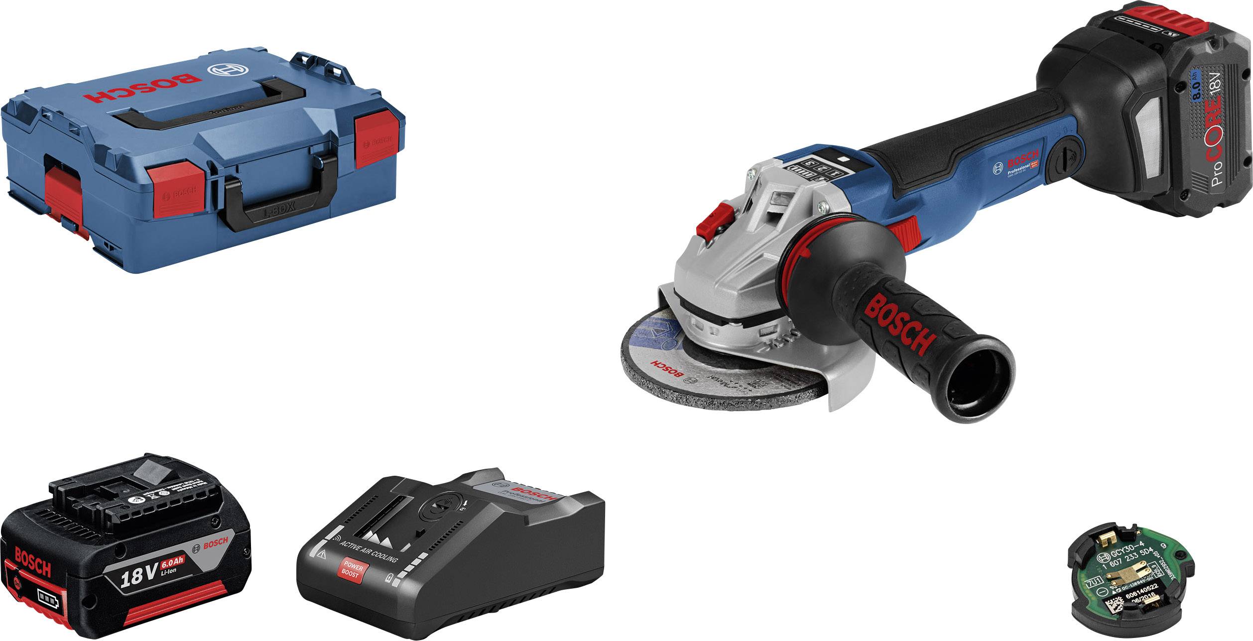 Bosch Professional GWS 18V-10SC, B-Ware 06019G340H920 Akumulátorová úhlová bruska poškozený/chybějící obal, 125 mm, vč. 2x aku, kufřík, 18 V, 8 Ah