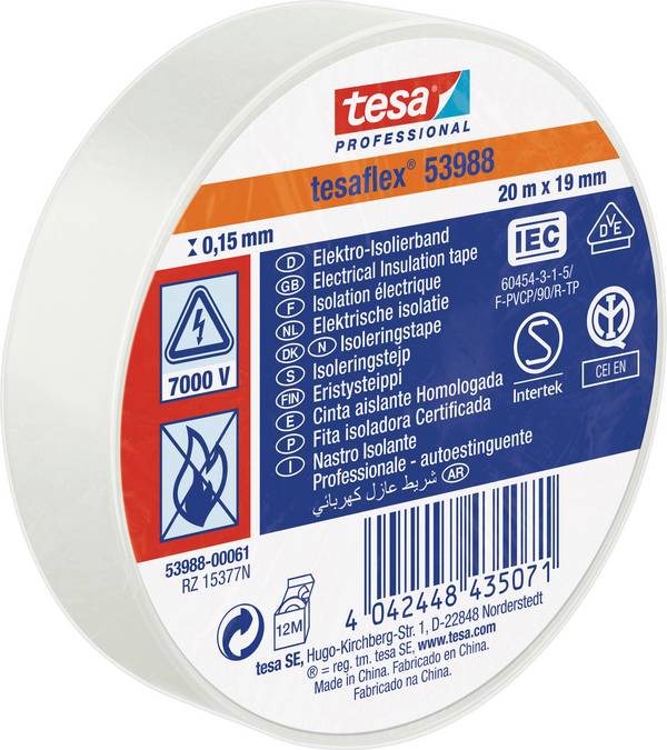 tesa  53988-00061-00 izolační páska tesa® Professional bílá (d x š) 20 m x 19 mm 1 ks