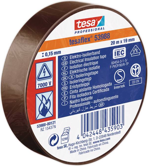 tesa  53988-00121-00 izolační páska tesa® Professional hnědá (d x š) 20 m x 19 mm 1 ks