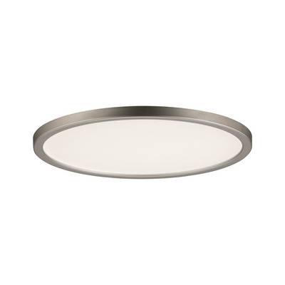 Kulatá LED stropní svítidlo s matným kovovým rámem, které vyzařuje jasné, rovnoměrné světlo, vhodné do moderních obytných prostor.