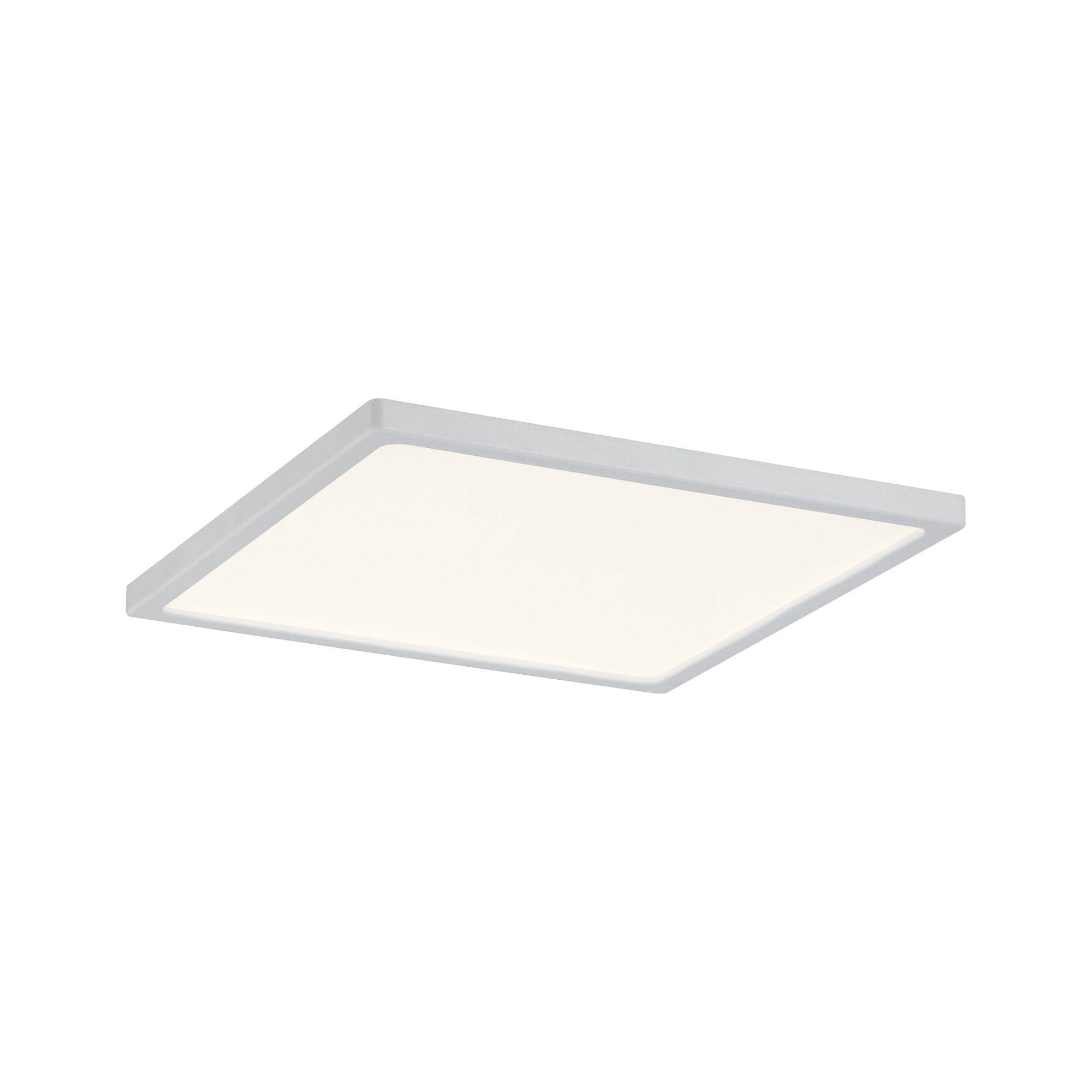 Individuální čtvercové stropní LED svítidlo s bílým rámečkem a difuzním krytem.