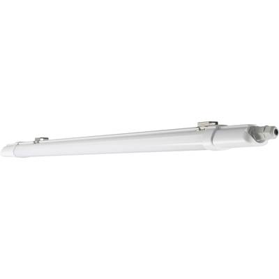 Bílá LED trubice se dvěma kovovými držáky pro upevnění. Je určena pro použití ve vnitřních prostorách.